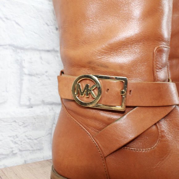 Michael Kors St15h Brown Zip-up Knee High Lined Leather Boots Size 6.5 M - Picture 7 of 13